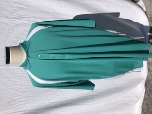 NO BRAND Men’s Teal with White Stripe Short Sleeve Polo shirt, size XXL New
